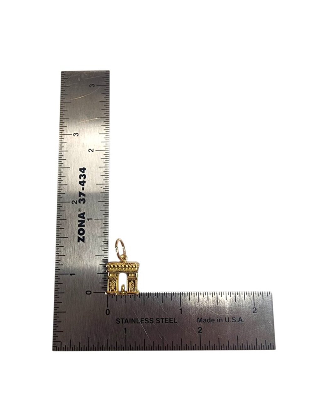 18K Yellow Gold Arc de Triomphe Charm #25564 - Picture 6 of 7